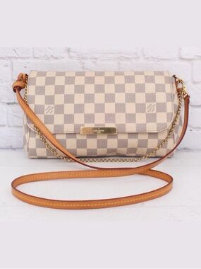 Louis Vuitton Damier Azur Favorite MM Crossbody Bag Entrupy Authentication